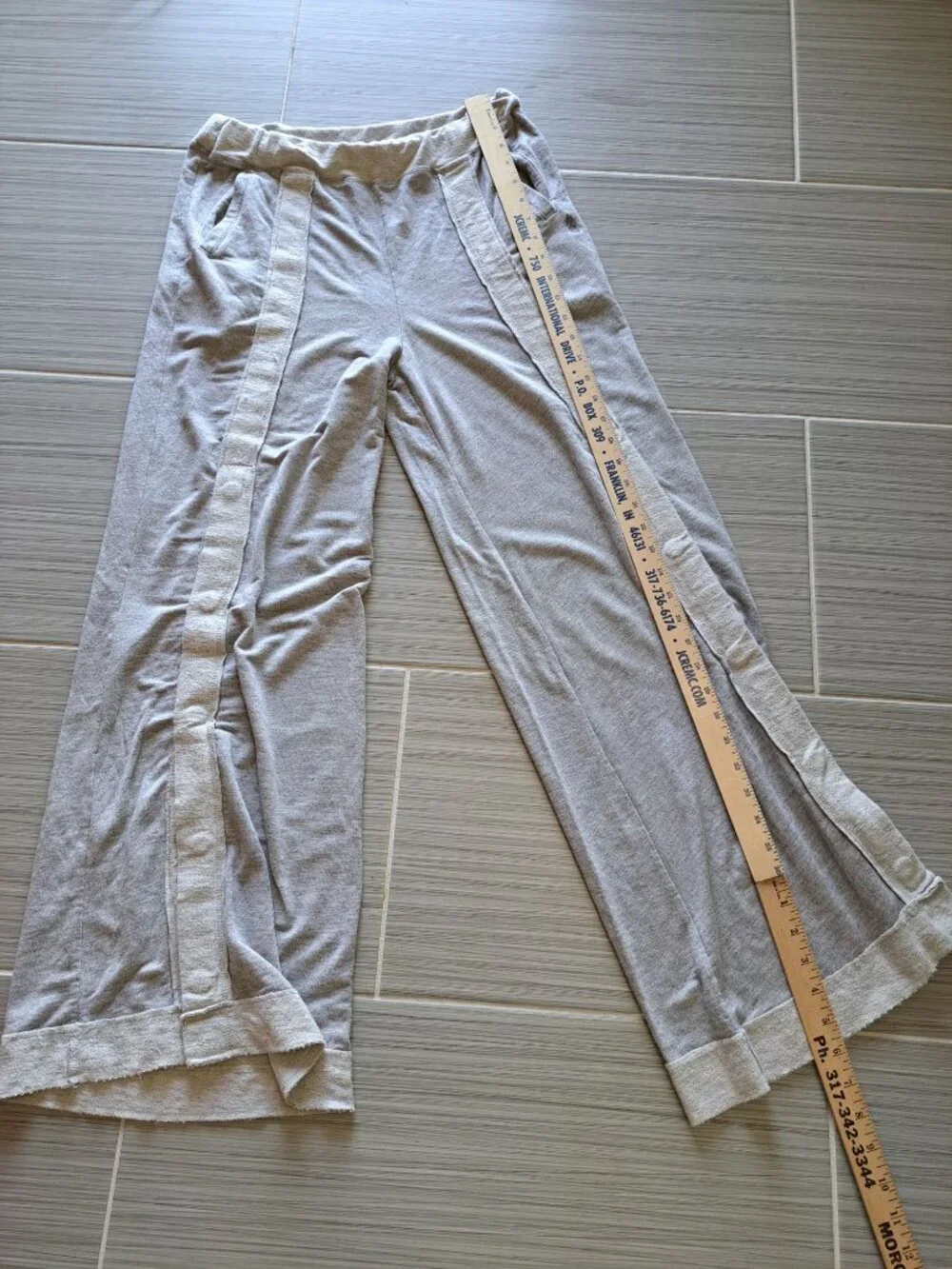 Free People Embers Wide-Leg Pants Heather Gray Women's XS Oversized Athleisure - Picture 12 of 12